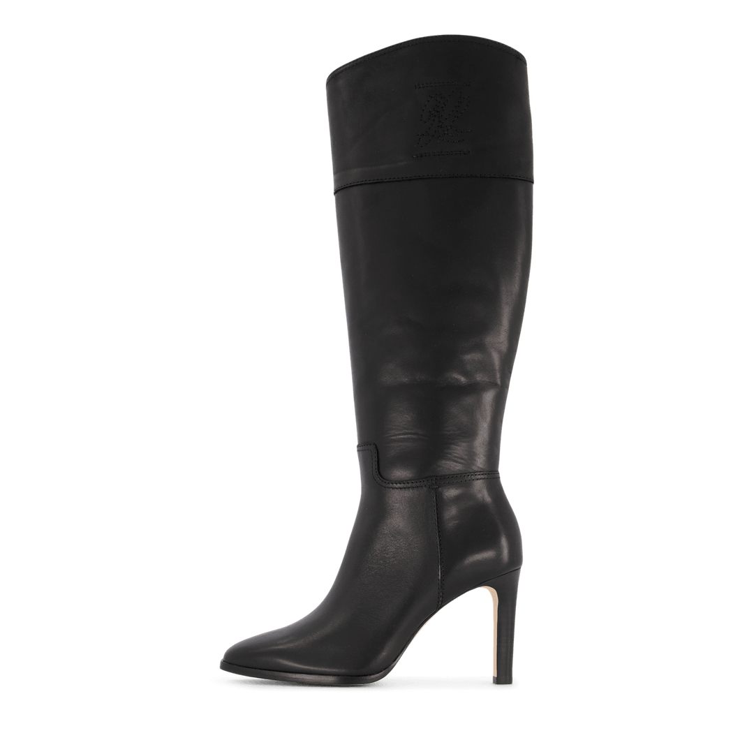 Page Burnished Leather Tall Boot Black