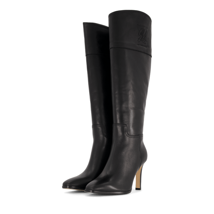 Page Burnished Leather Tall Boot Black