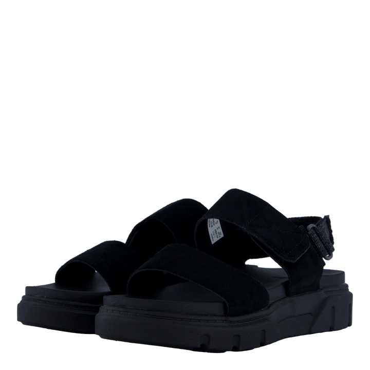 2 Strap Sandal Greyfield Blk Suede