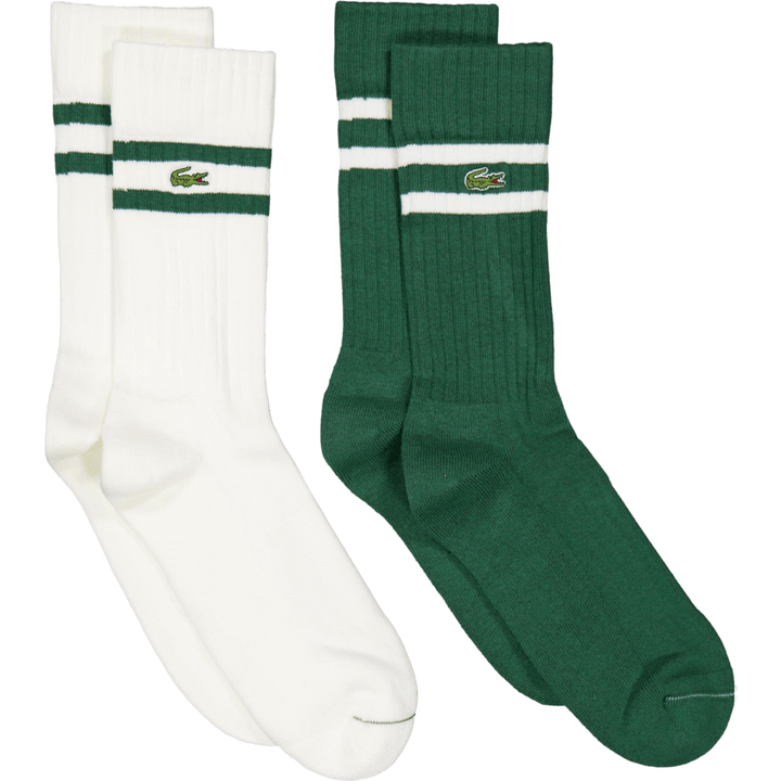 2-Pack Ribbed Cotton Socks GREEN/FLOUR