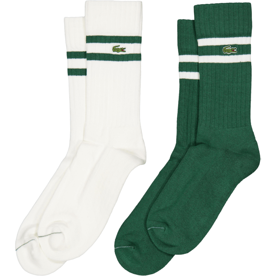 2-Pack Ribbed Cotton Socks GREEN/FLOUR