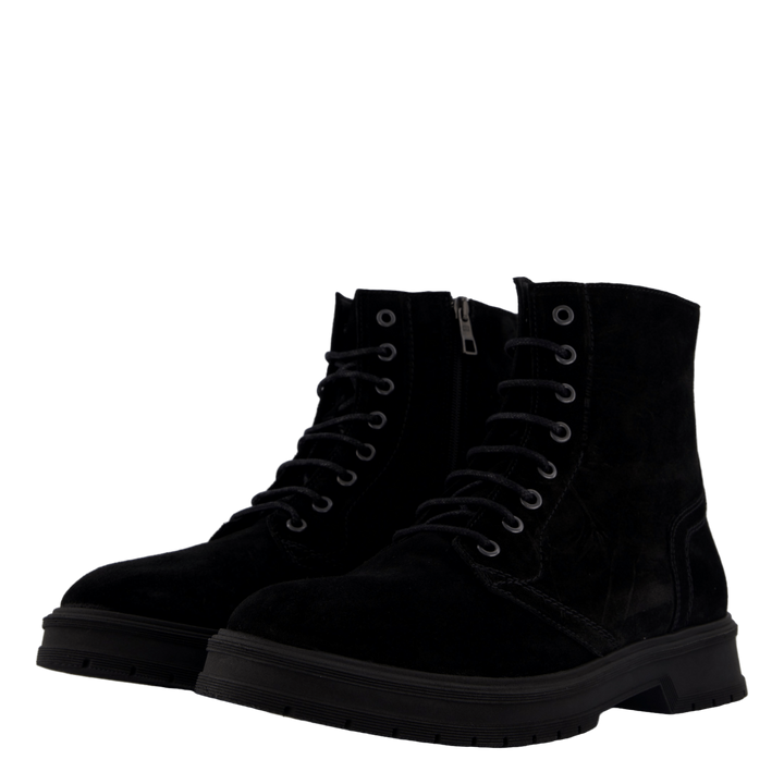 Hilfiger Suede Lace Zip Boot Black