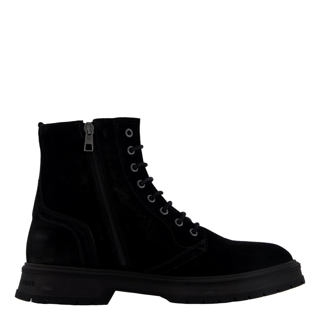 Hilfiger Suede Lace Zip Boot Black