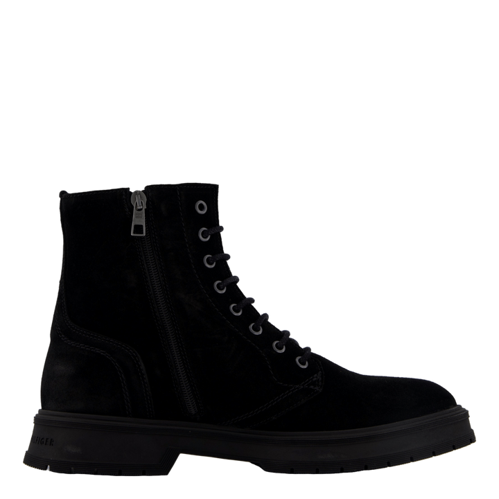 Hilfiger Suede Lace Zip Boot Black