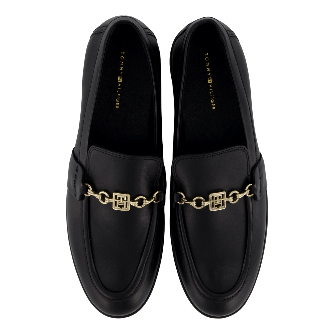 Th Chain Leather Loafer Black