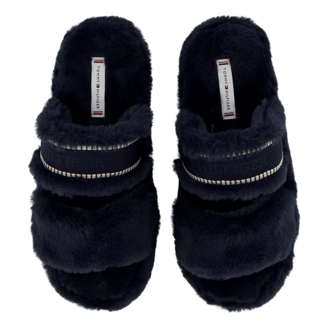 Hilfiger Fur Basics Slipper Space Blue