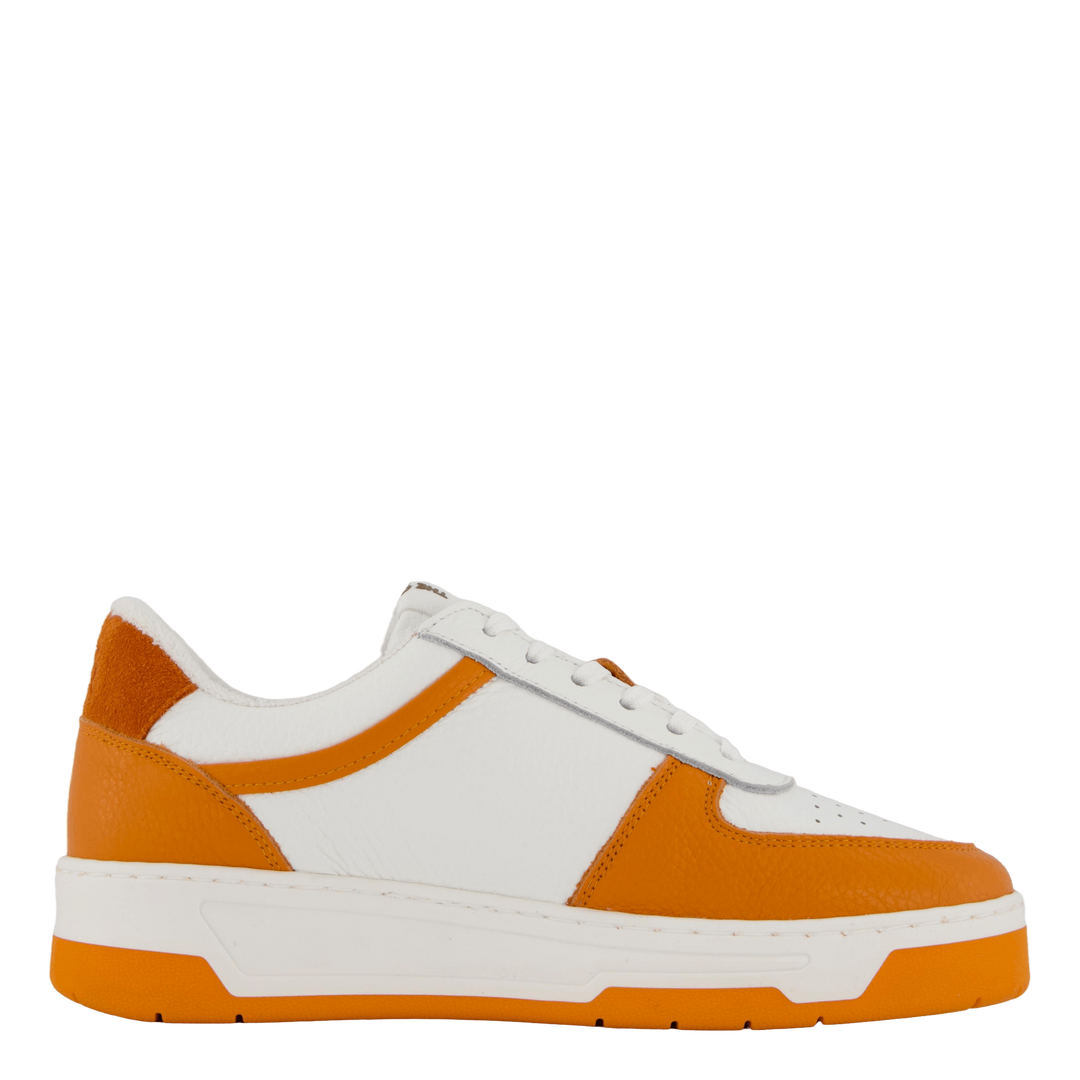 The Ella 2.0 White/orange Tumbled Leather