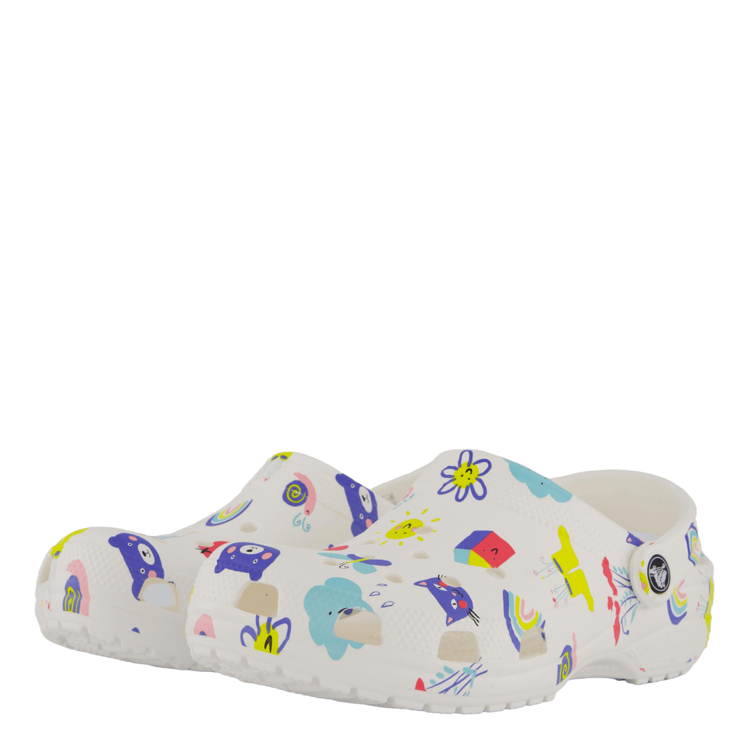 Classic Doodle Print Clog K White/multi