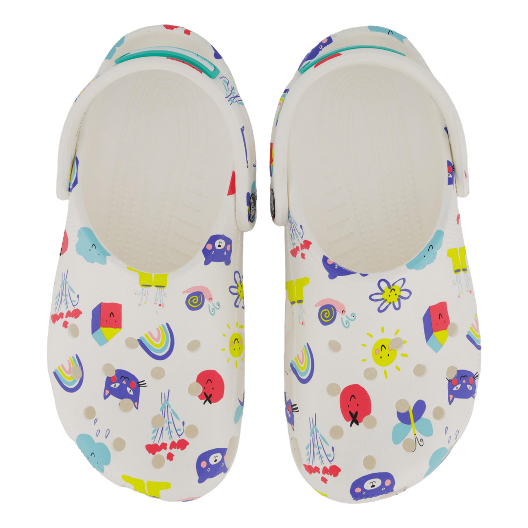 Classic Doodle Print Clog K White/multi