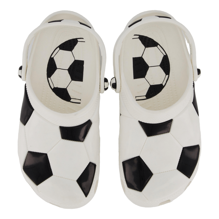 Classic Soccer Ball Clog K White/black