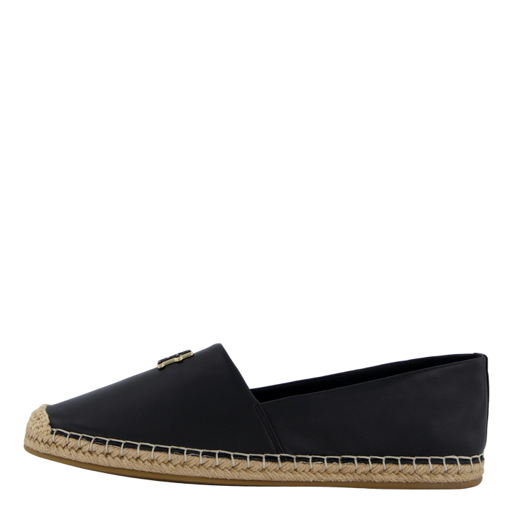 Th Logo Leather Espadrille Black