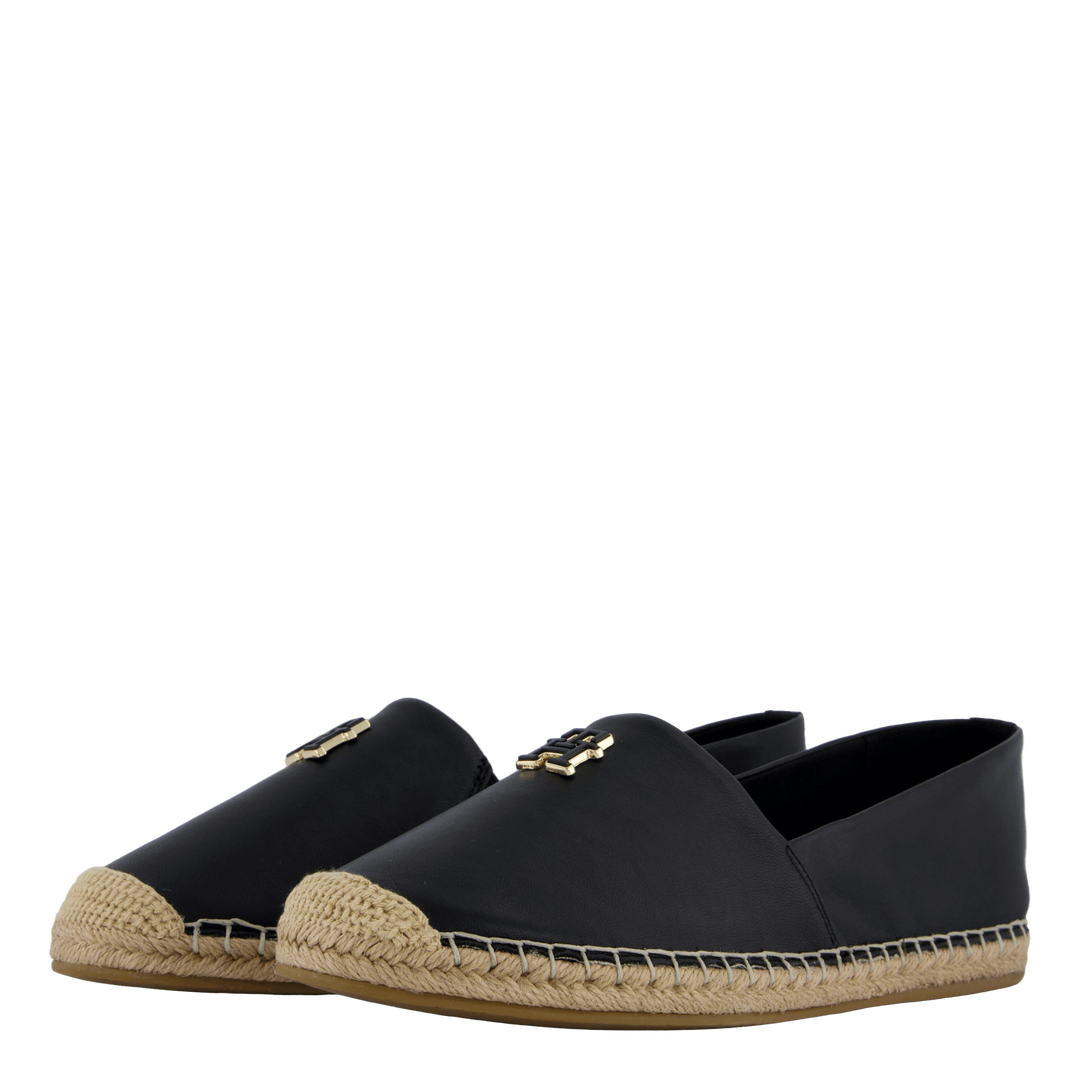 Th Logo Leather Espadrille Black