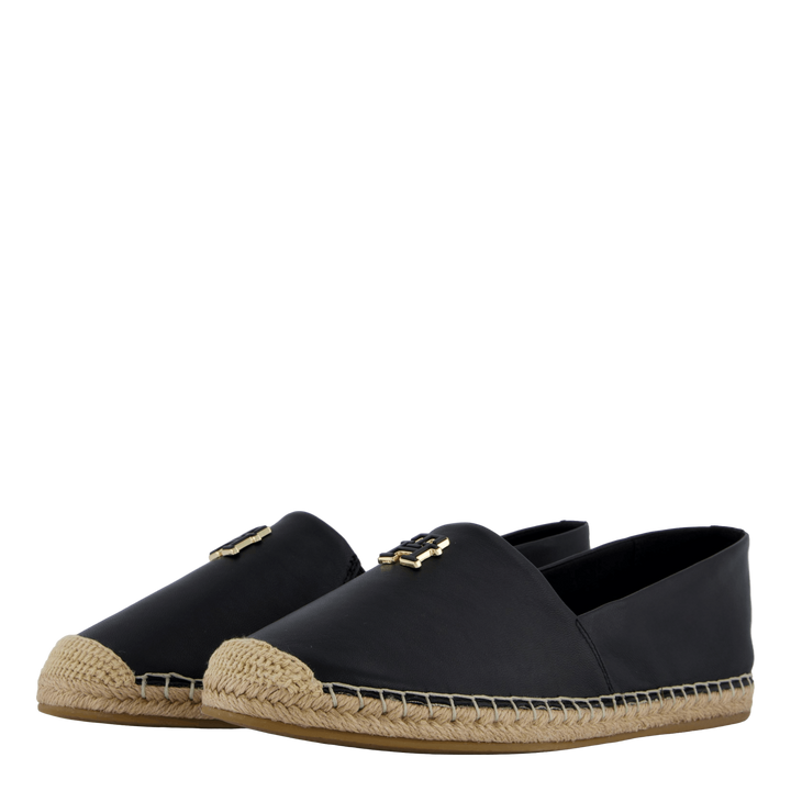 Th Logo Leather Espadrille Black