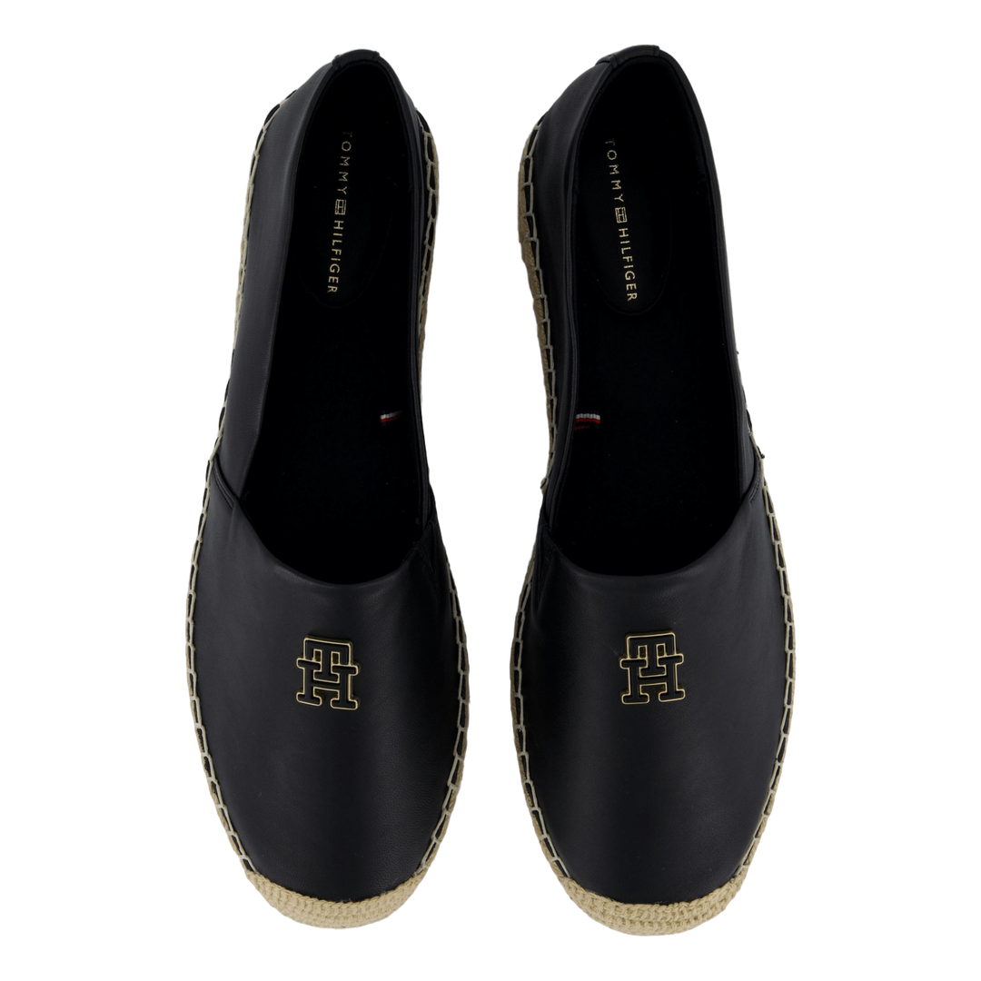 Th Logo Leather Espadrille Black