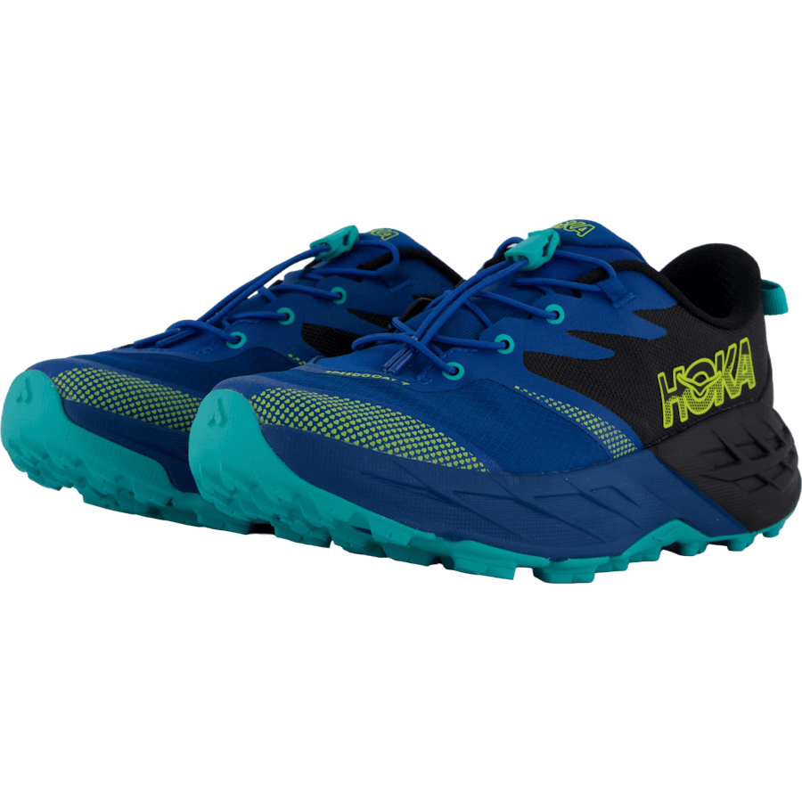 Y speedgoat 7 big kids Black / night glow blue
