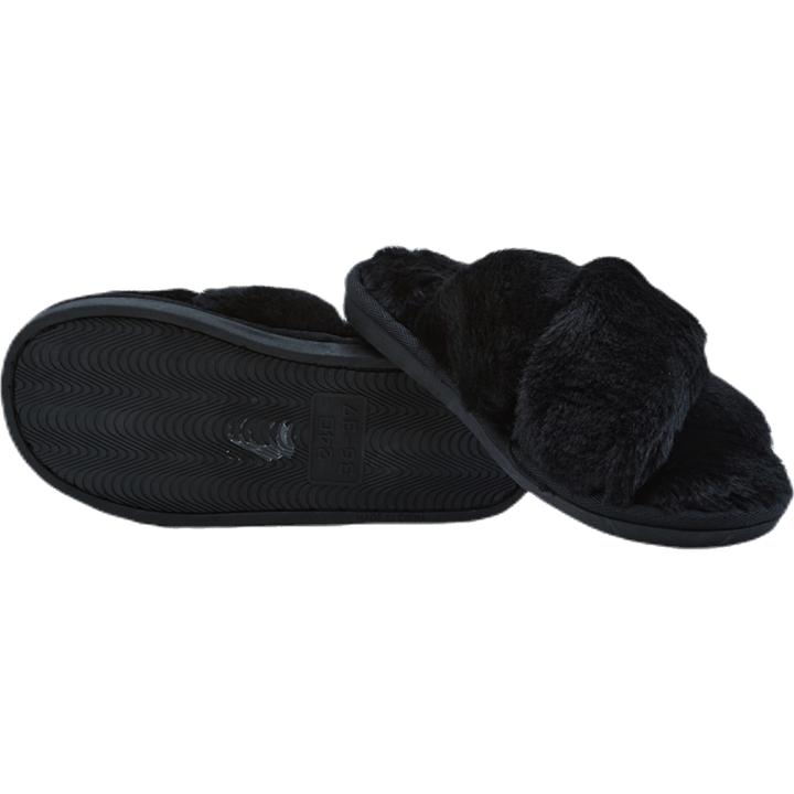 Alie Fluffy Slippers Black