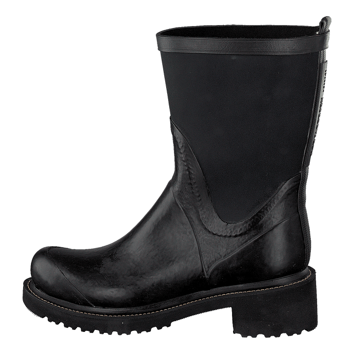Rubber Boot With Neoprene Shaft Black