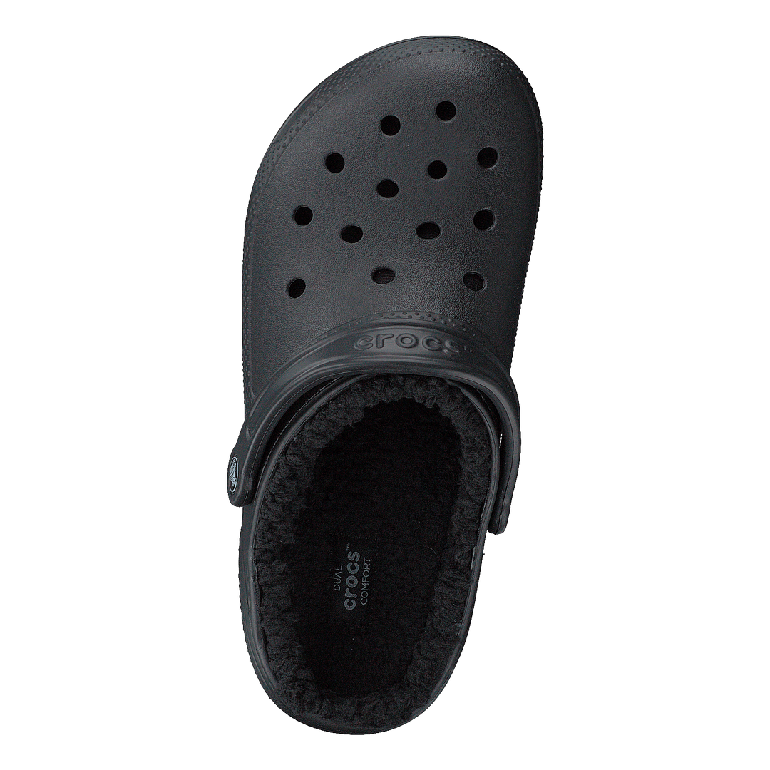 Fuzzy crocs top black