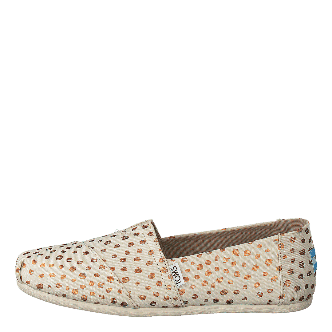 Alpargata Rose Gold natural Canvas Dots Toms Heppo
