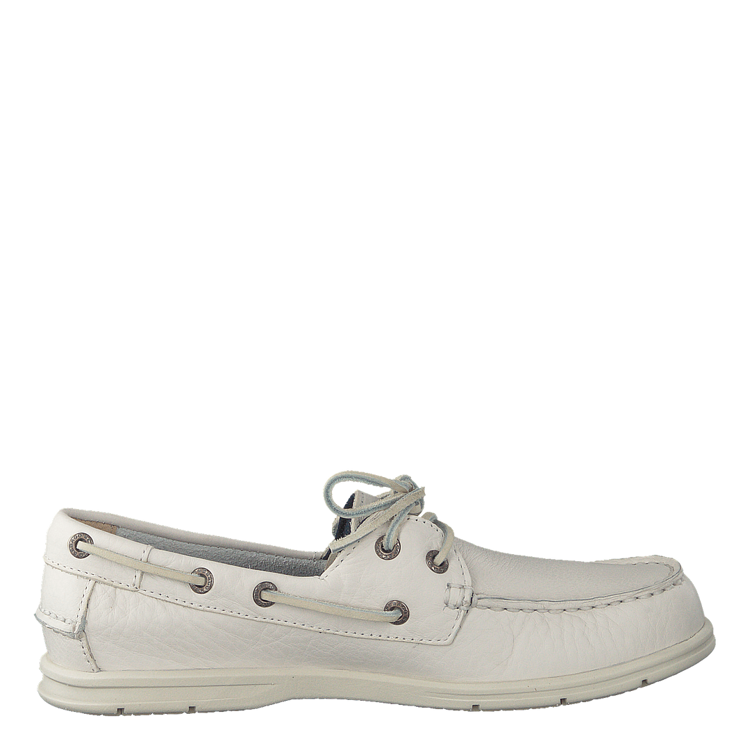 Sebago Litesides Two Eye White Tumbled Leather Heppo