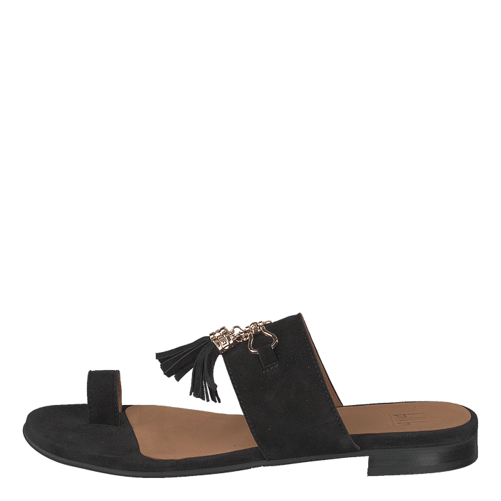 Sandals Black Suede/gold