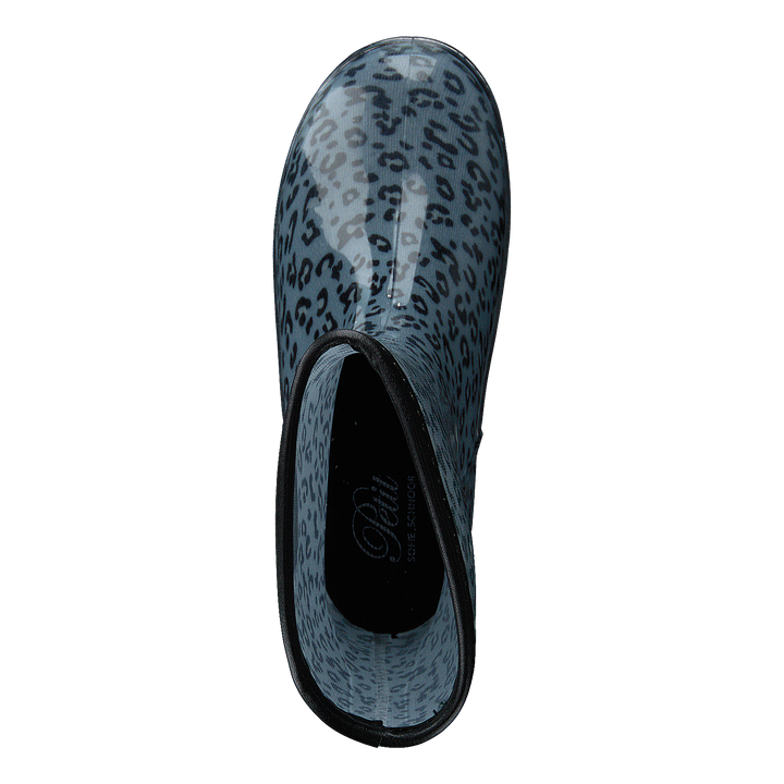 Rubber Boot Baby Leopard - Blue