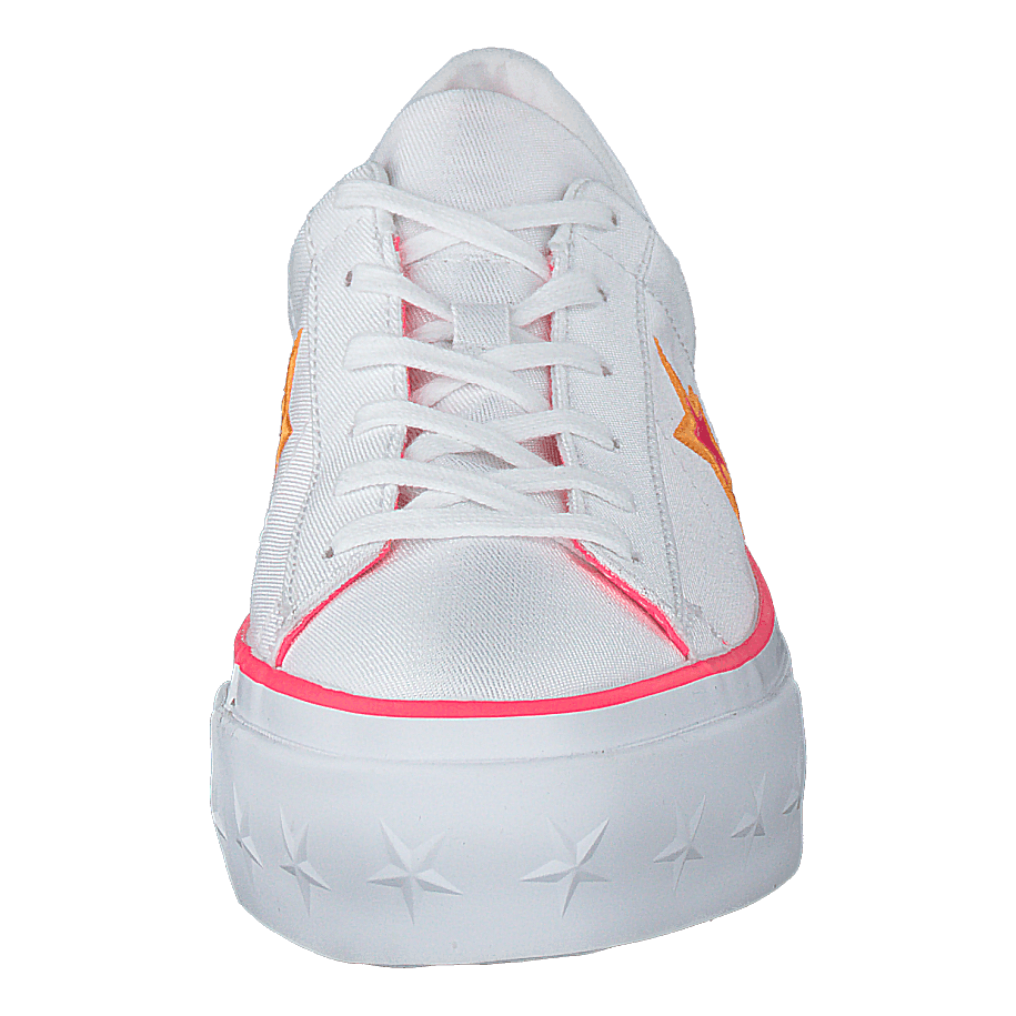 One Star Platform White Racer Pink Orange