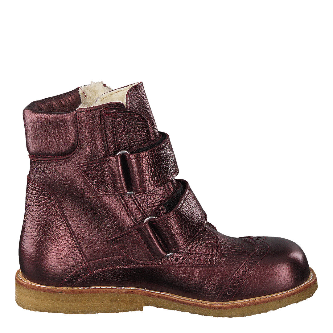 Tex-boot With Velcro Closure Bordeaux Shine