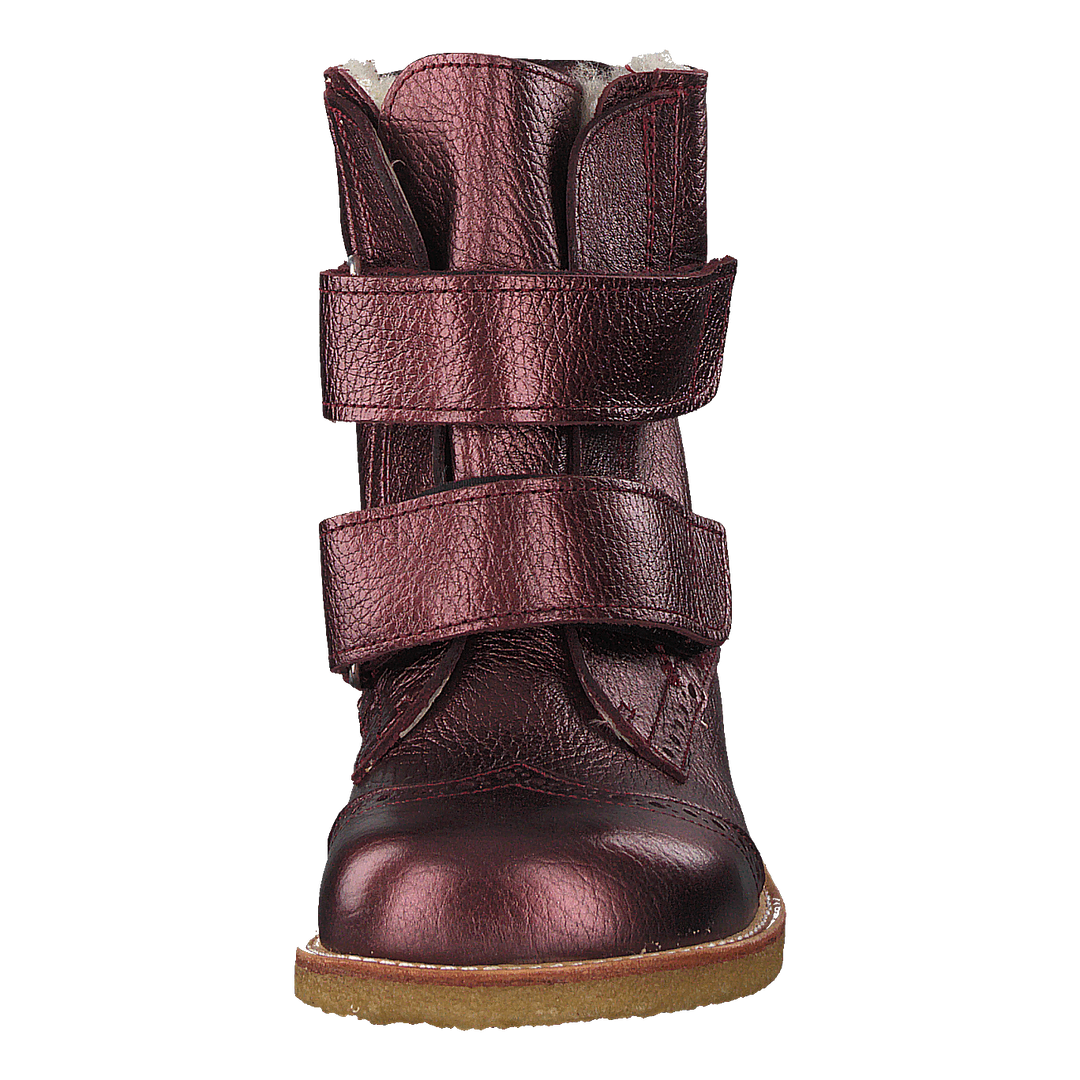 Tex-boot With Velcro Closure Bordeaux Shine