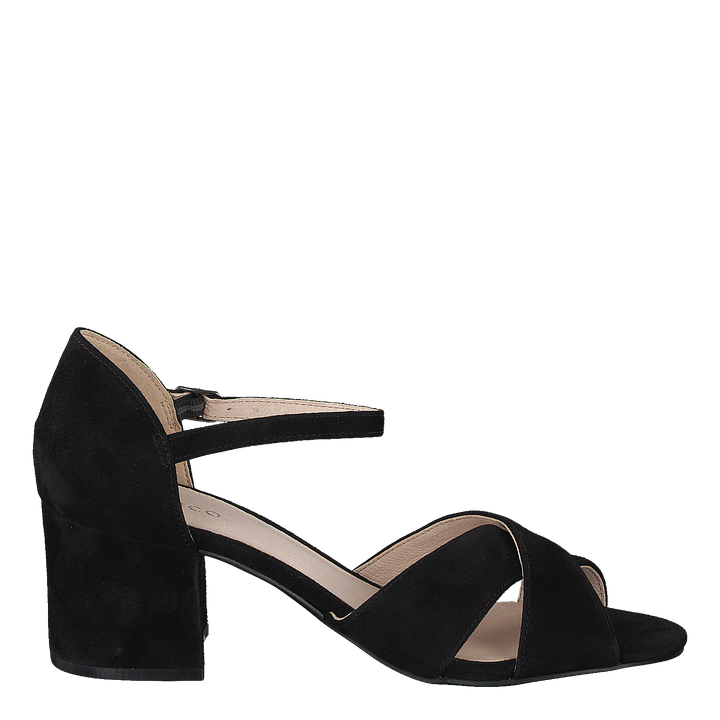 Biacate Suede Cross Sandal 101 Black 1