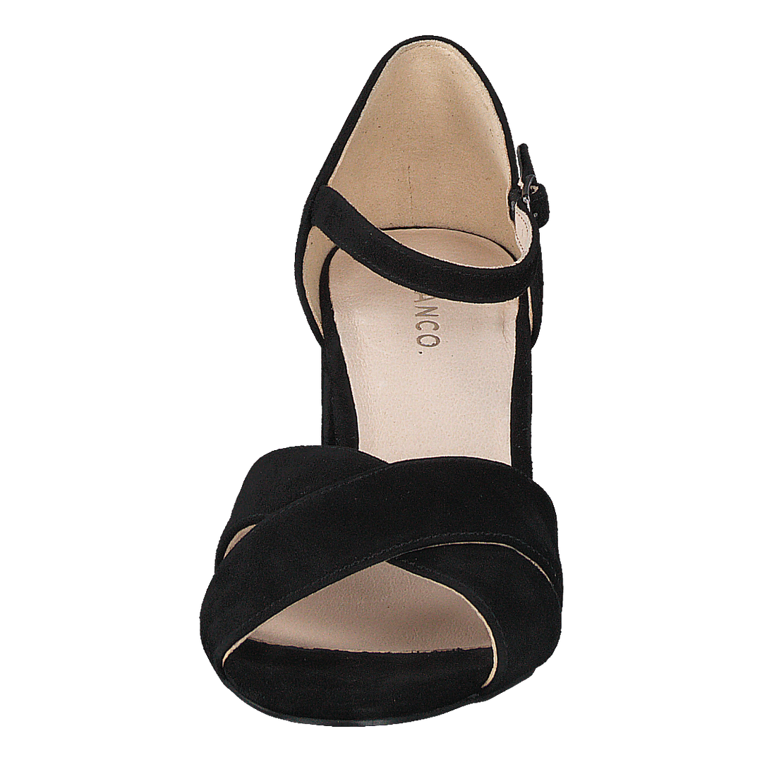 Biacate Suede Cross Sandal 101 Black 1