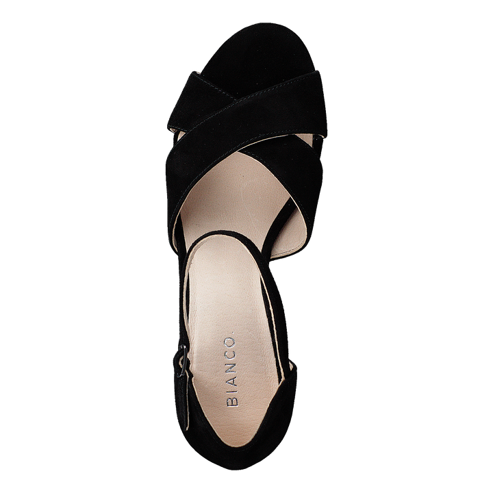 Biacate Suede Cross Sandal 101 Black 1