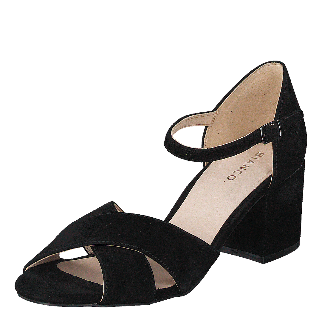 Biacate Suede Cross Sandal 101 Black 1