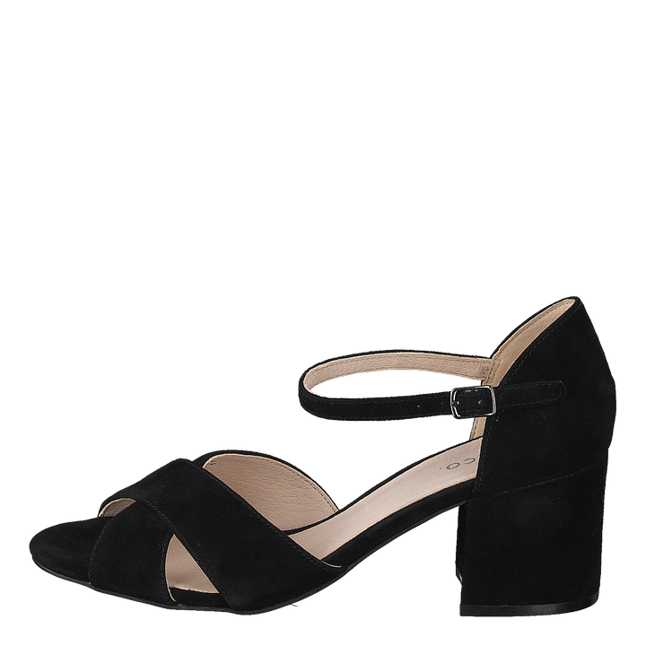 Biacate Suede Cross Sandal 101 Black 1