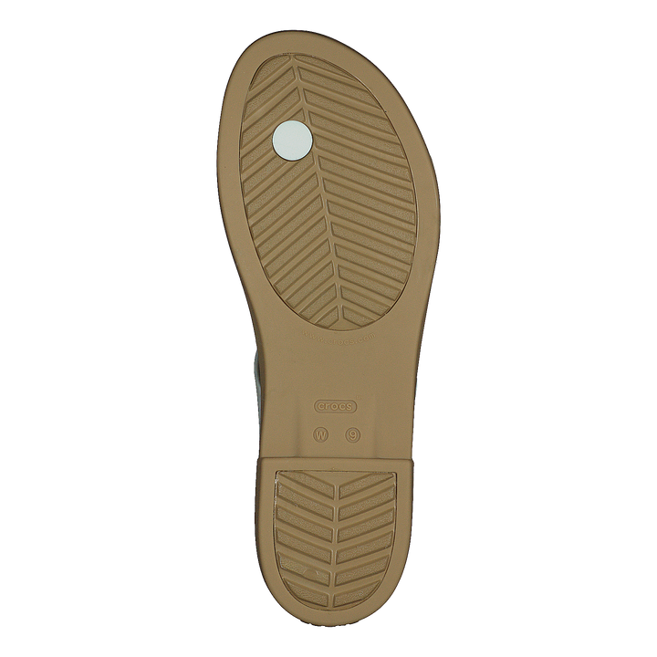 Crocs Tulum Toe Post Sandal W Oyster/tan