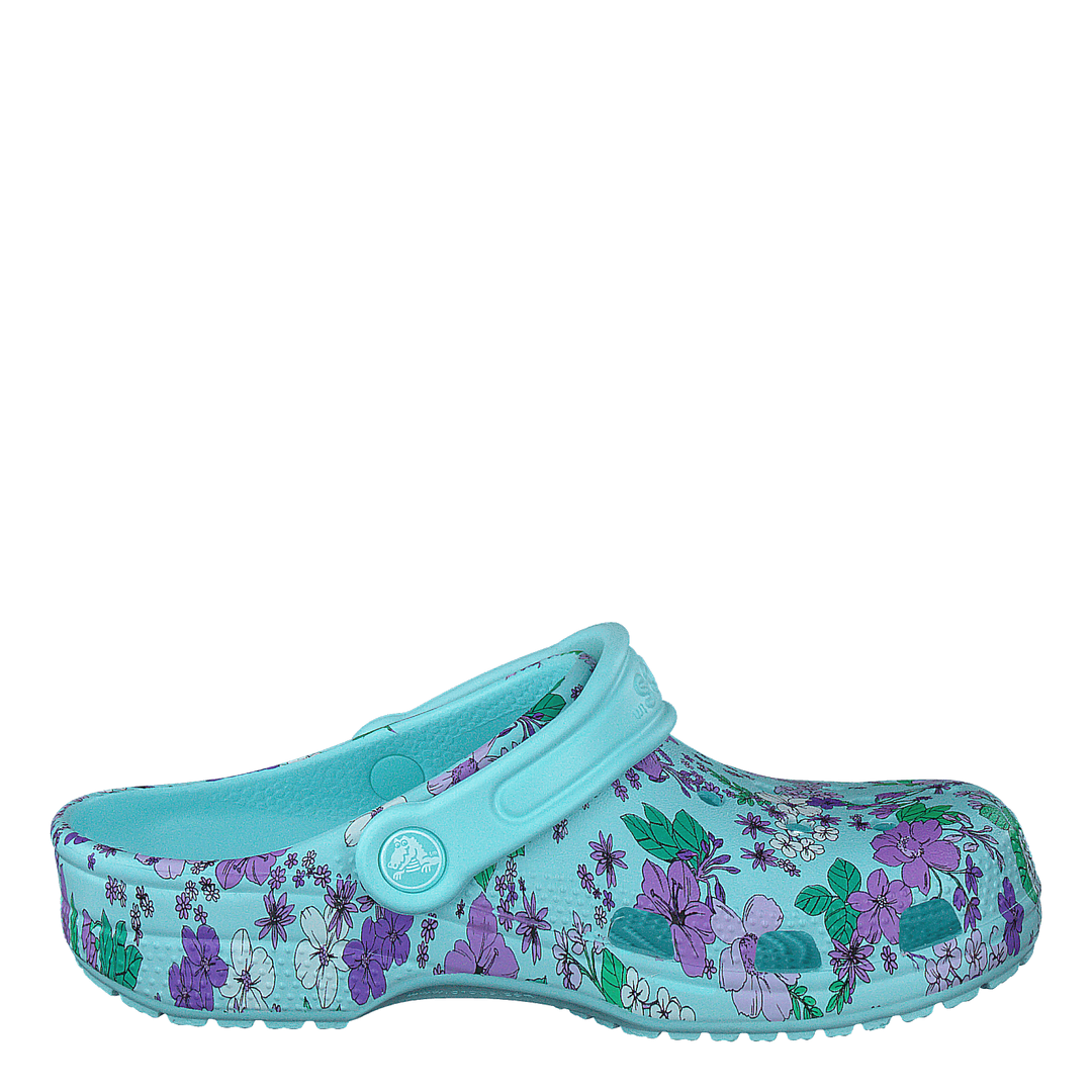 Classic Floral Clog Ps Ice Blue