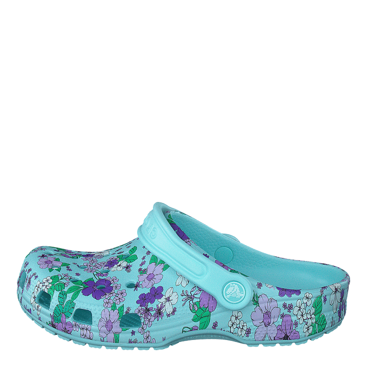 Classic Floral Clog Ps Ice Blue