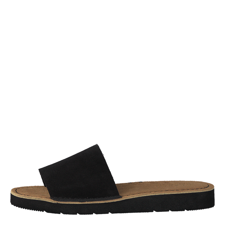 Lunan Slide Black Leather