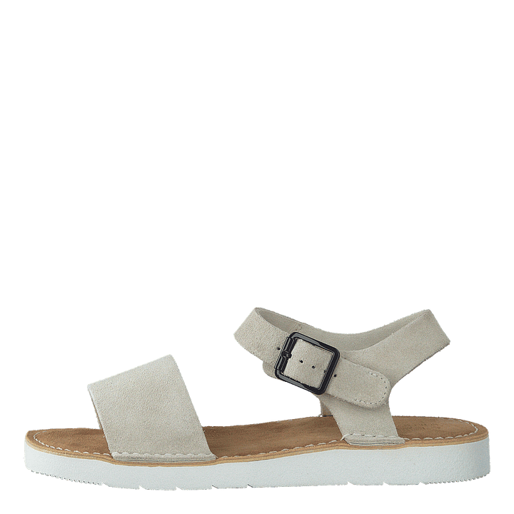 Lunan Strap White Suede