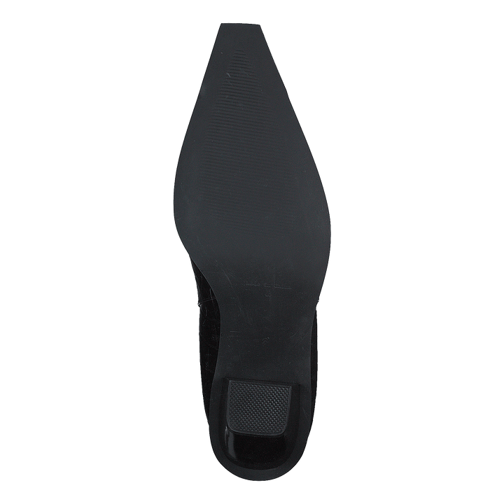 Croc Pointy Block Heel Black