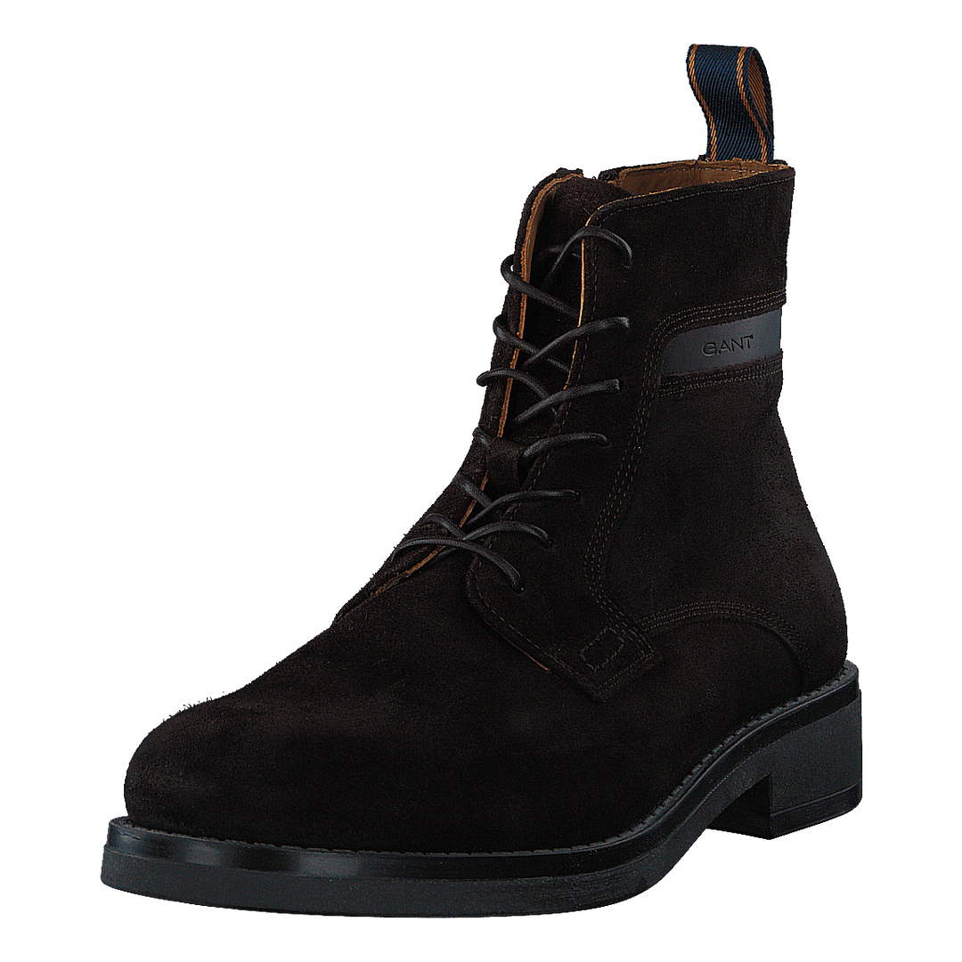 Brookly Mid Lace Boot Dark Brown