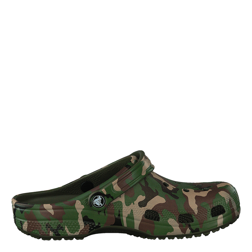 Classic Printed Camo Clog Army Green/multi - Heppo.com