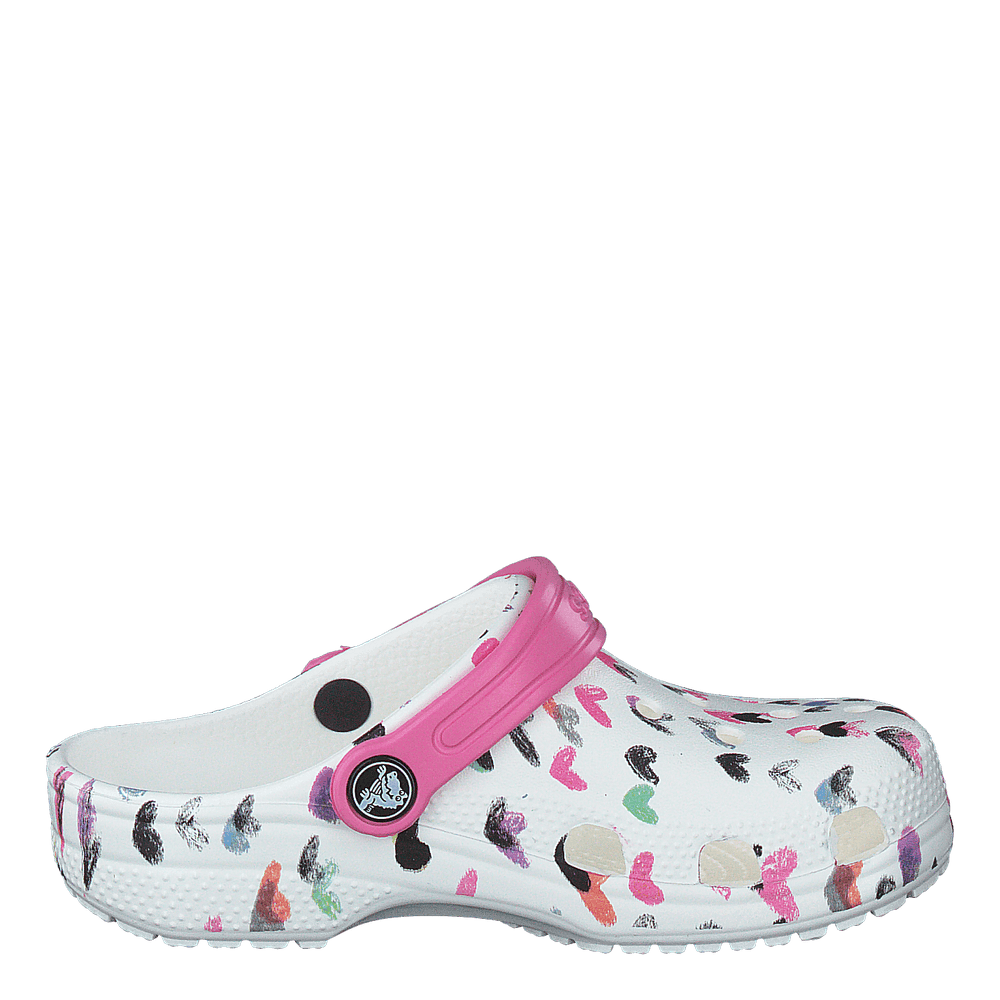 Classic Heart Print Clog K White - Heppo.com