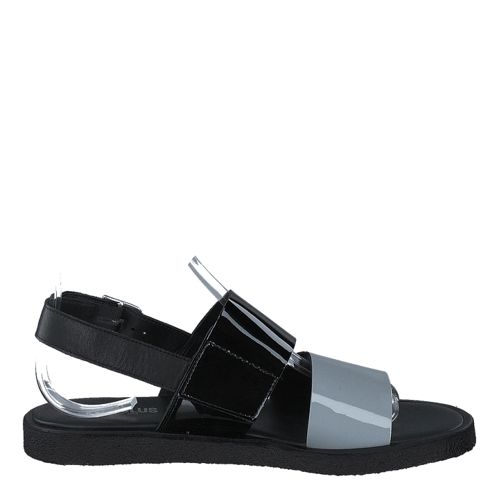 Sandal With Plateau Sole Greyblue/black/black