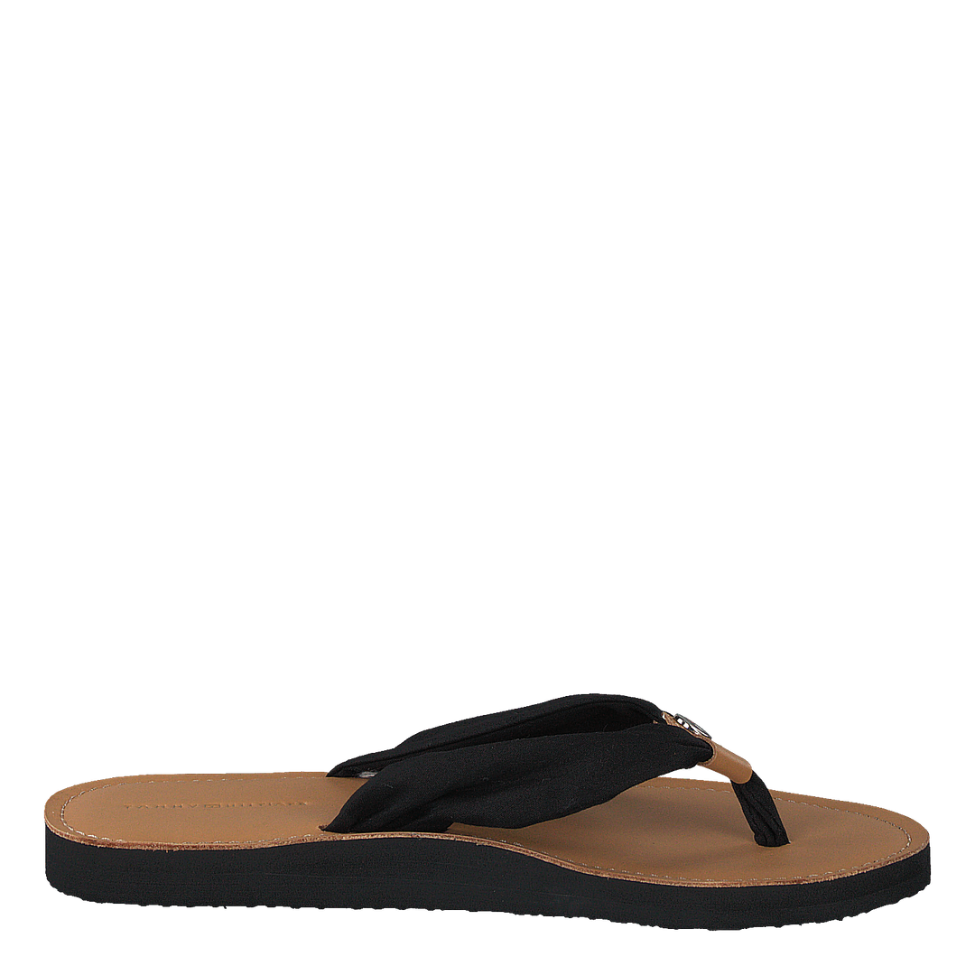 Leather Footbed Beach Sandal Black Bds