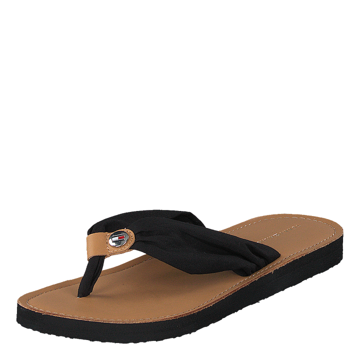 Leather Footbed Beach Sandal Black Bds