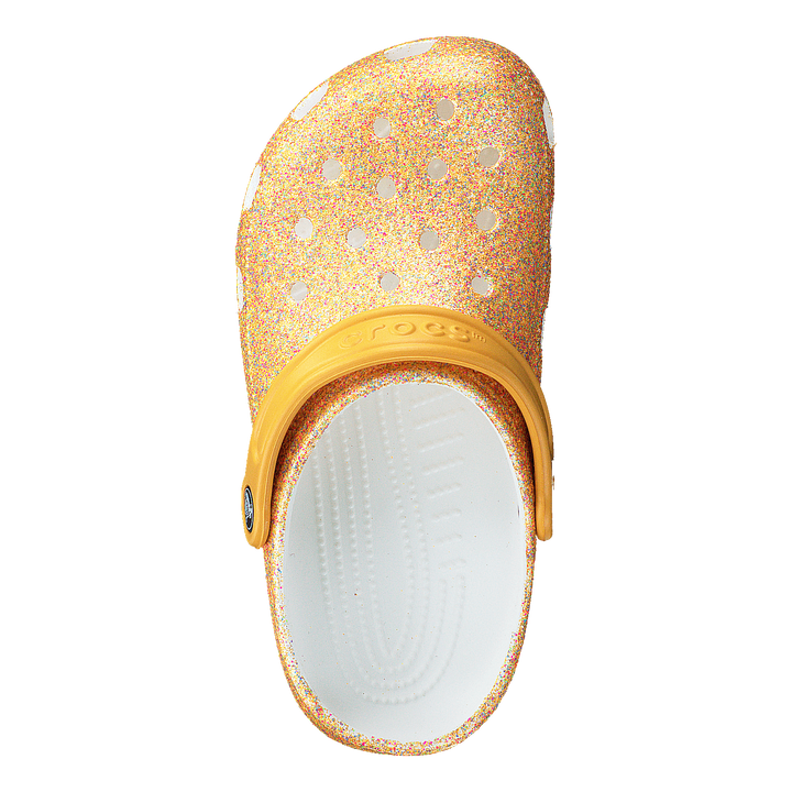 Classic Glitter Clog Kids Orange Sorbet Glitter