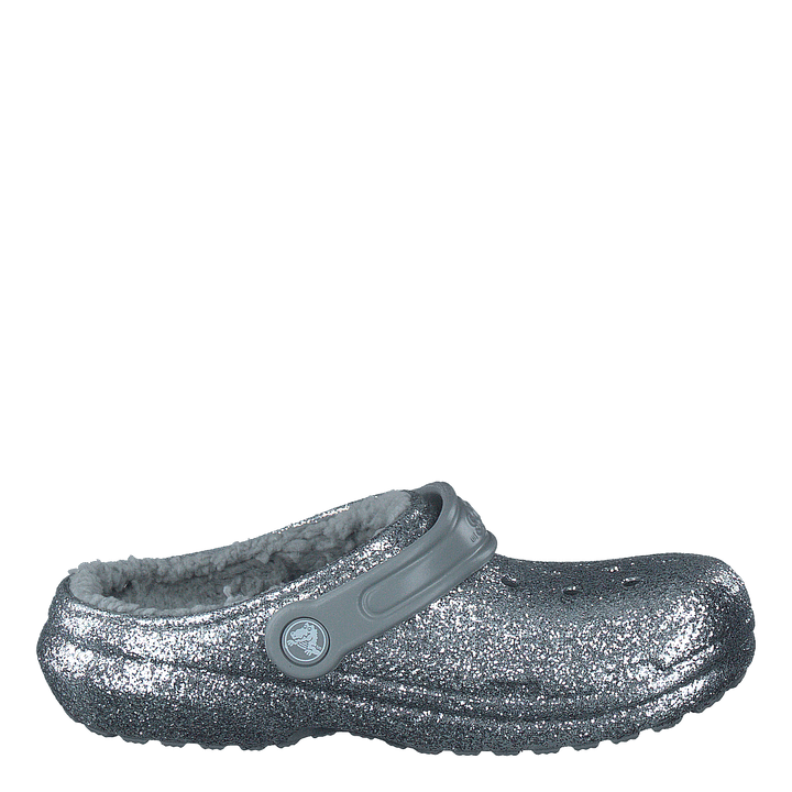 Classic Glitter Lined Clog K Silver/silver - Heppo.com