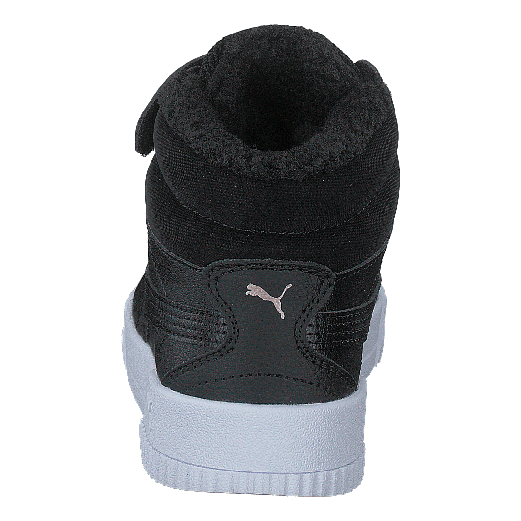 Puma Carina Mid Fur Ps Puma Black-rose Gold-puma Whit –