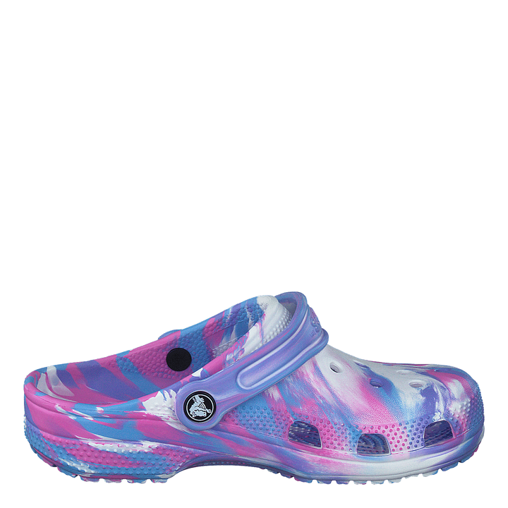 Classic Marbled Clog K White/pink